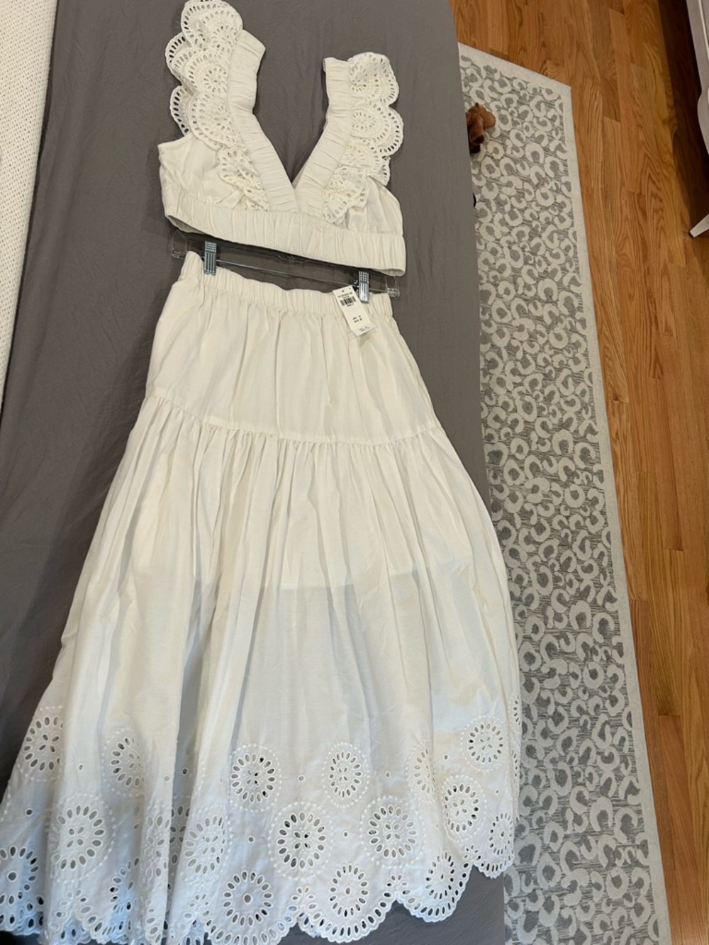 Abercrombie & Fitch White Eyelet Two-Piece Skirt Set SP and Medium